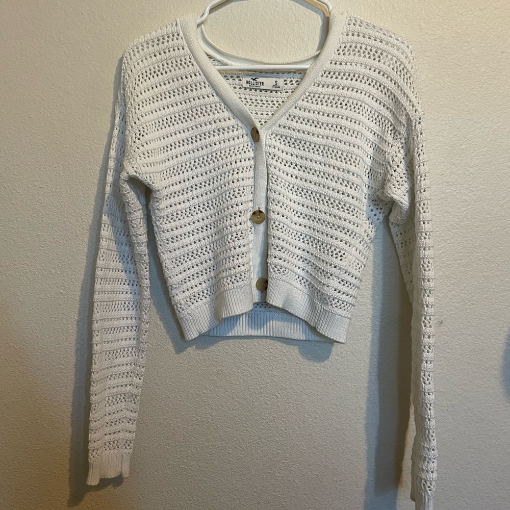 Hollister Cream Button-Up Cardigan